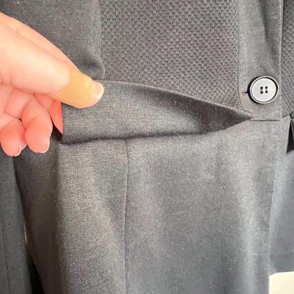 Notations Black One-Button Textured Blazer Jacket… - image 4